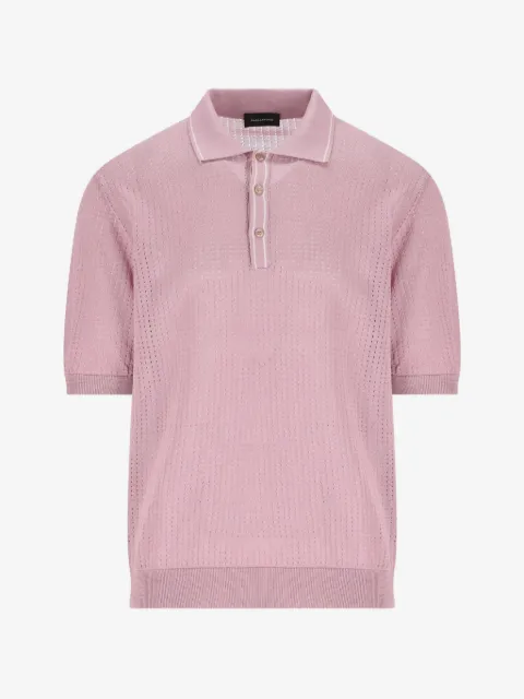Tagliatore openwork buttoned polo shirt