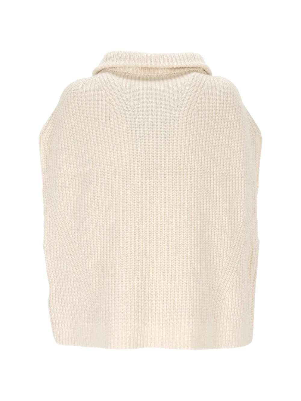 JOSEPH Top met trechterhals en halve rits Beige