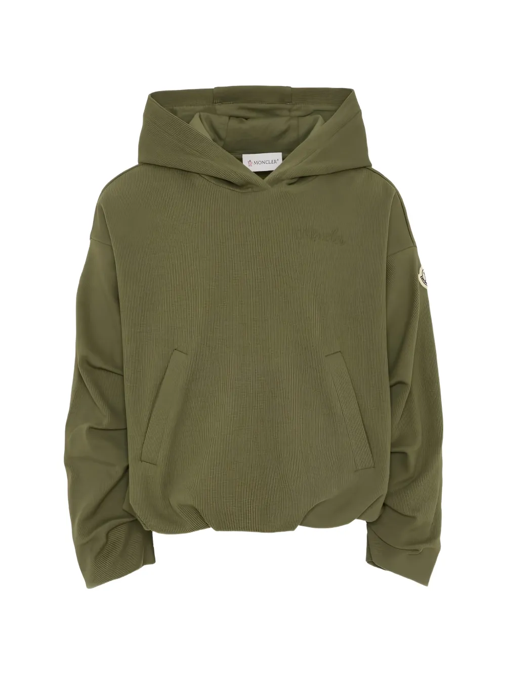 Moncler Enfant Hoodie met gedrapeerde mouwen Groen