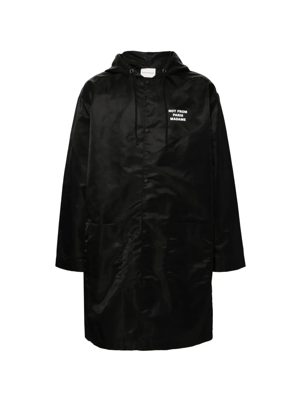 Drôle De Monsieur Parka Slogan con cappuccio - Nero