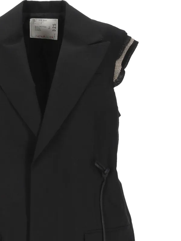 Sacai ノースリーブ ジャケット | ブラック | FARFETCH JP