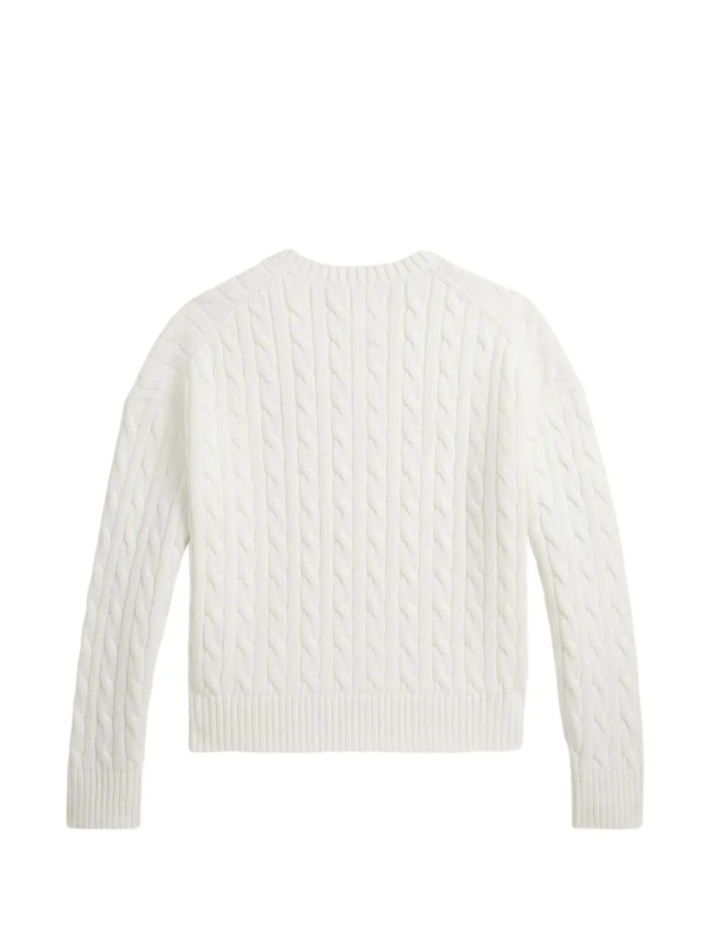 POLO RALPH LAUREN KIDS Kabelgebreide trui met V-hals Wit