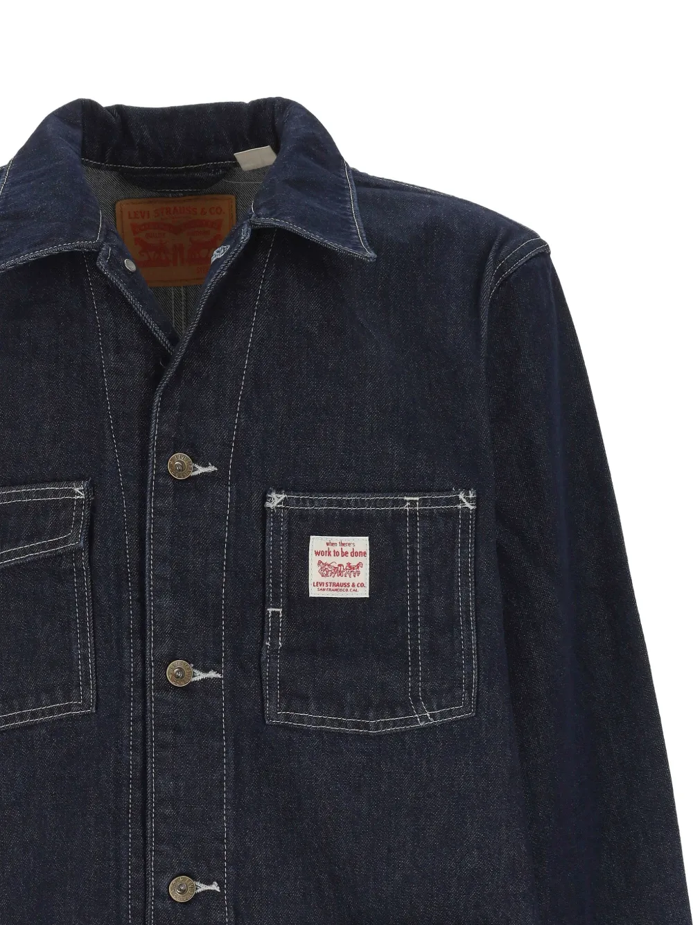  Levi's Denim Pointed-collar Jacket - Blue 
