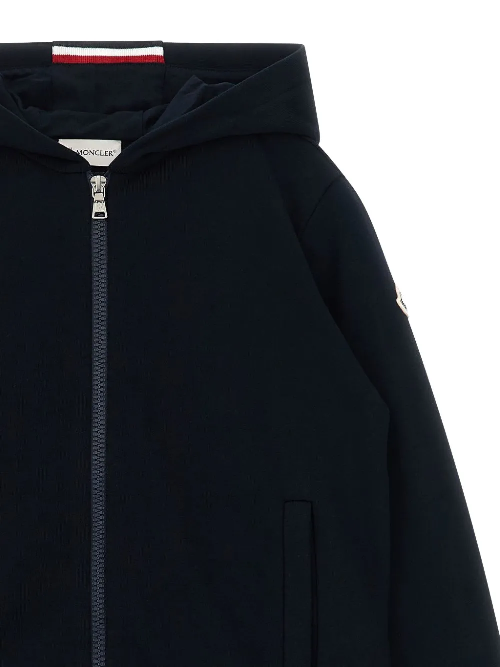 Moncler Enfant Sweater met capuchon en ritssluiting Blauw