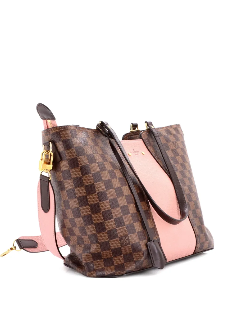 Louis Vuitton Pre-Owned Jersey Handbag Damier with Leather shoulder bag - Marrone