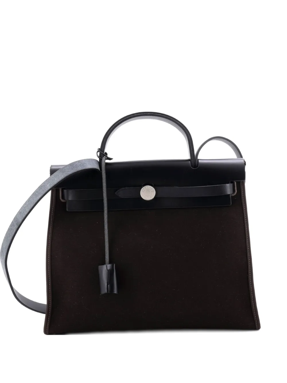 Hermès Pre-Owned Herbag Zip Leather and Toile 31 shoulder bag - Nero