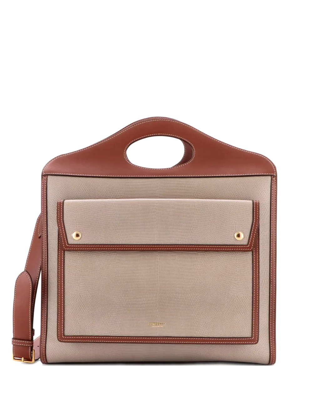 Burberry Pre-Owned Pocket Lizard Embossed Leather Medium tote bag - Toni neutri