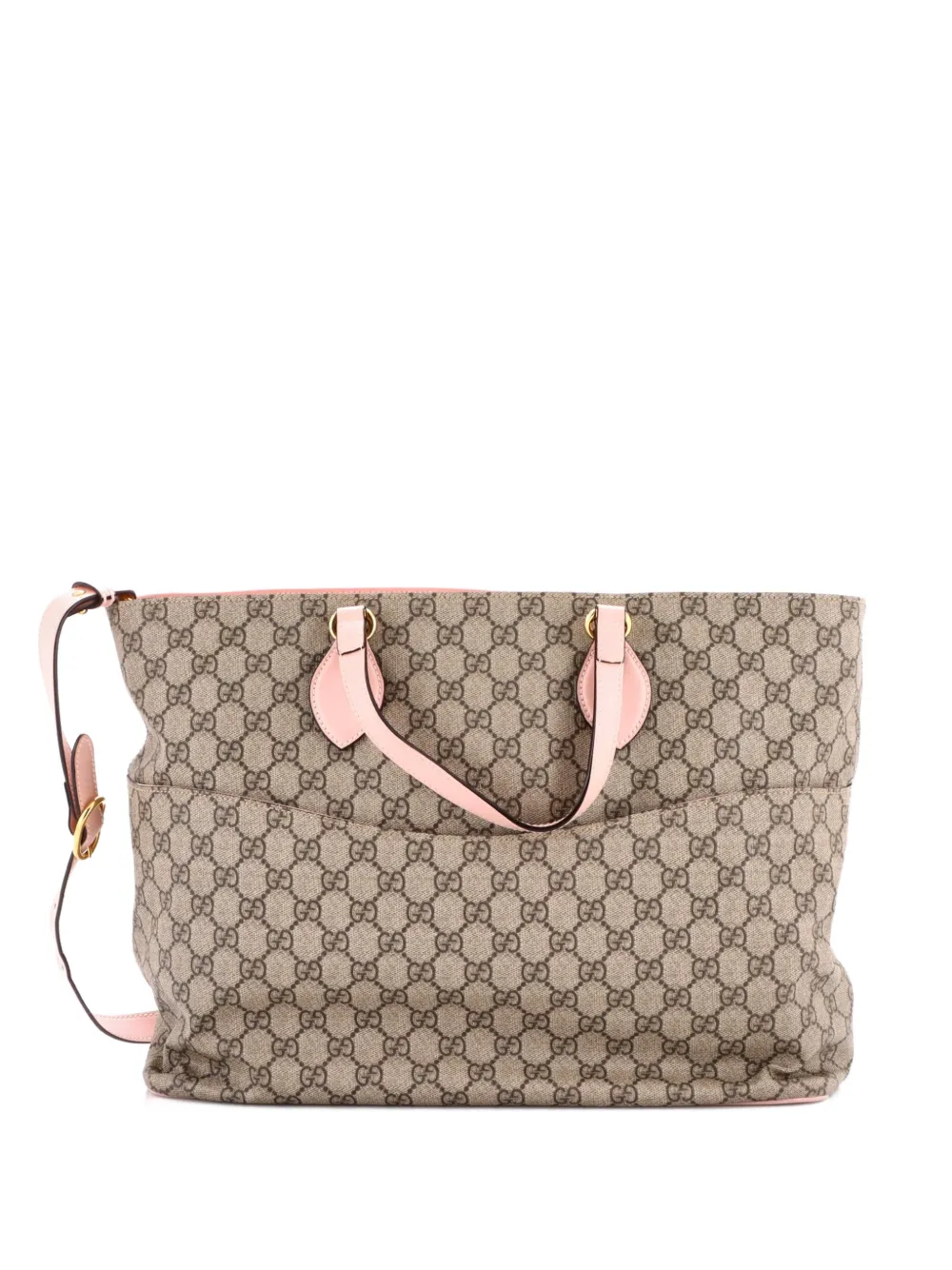 Gucci Pre-Owned Soft Diaper Bag GG Coated Canvas with Leather Large tote bag - Rosa