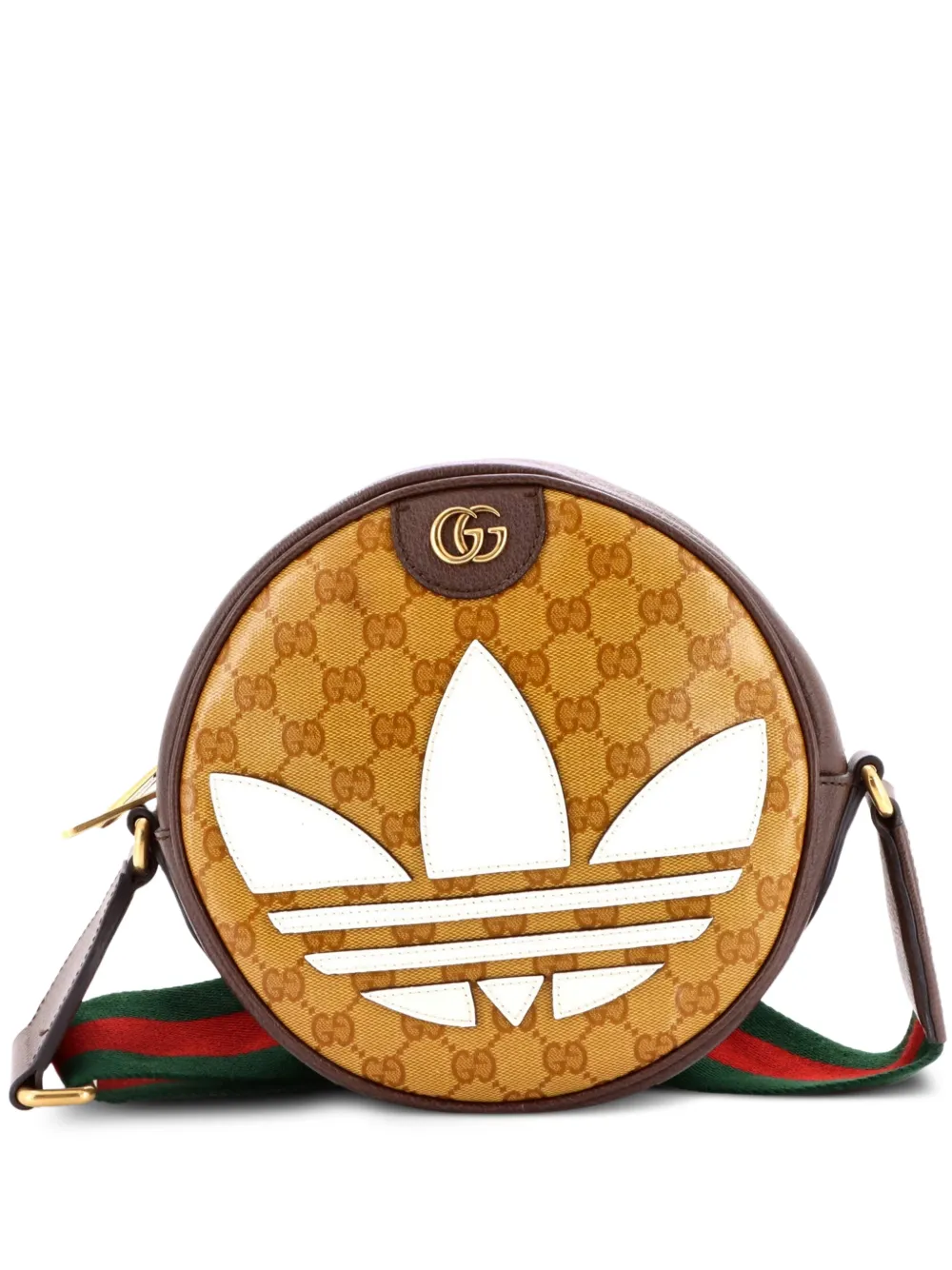 Gucci Pre-Owned x adidas Ophidia Round Crossbody Bag GG Coated Canvas Small shoulder bag - Marrone