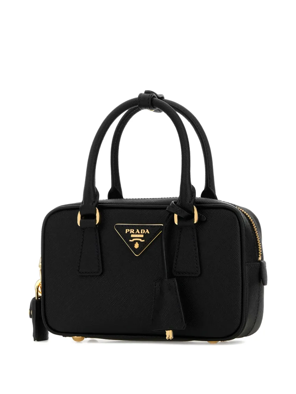 Prada Galleria leren mini-shopper met handvat Zwart