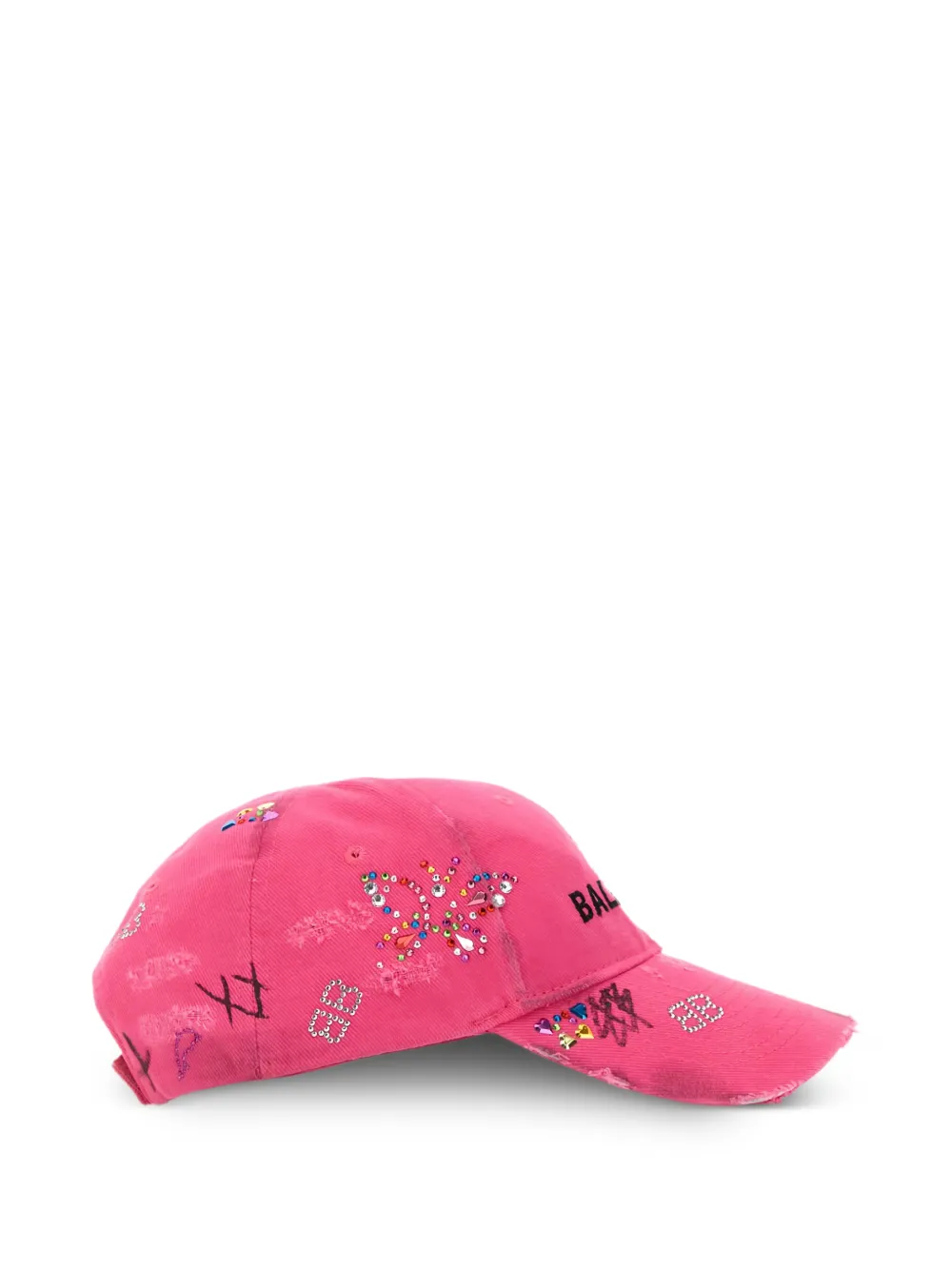 Balenciaga Verfraaide pet met gerafeld effect Roze