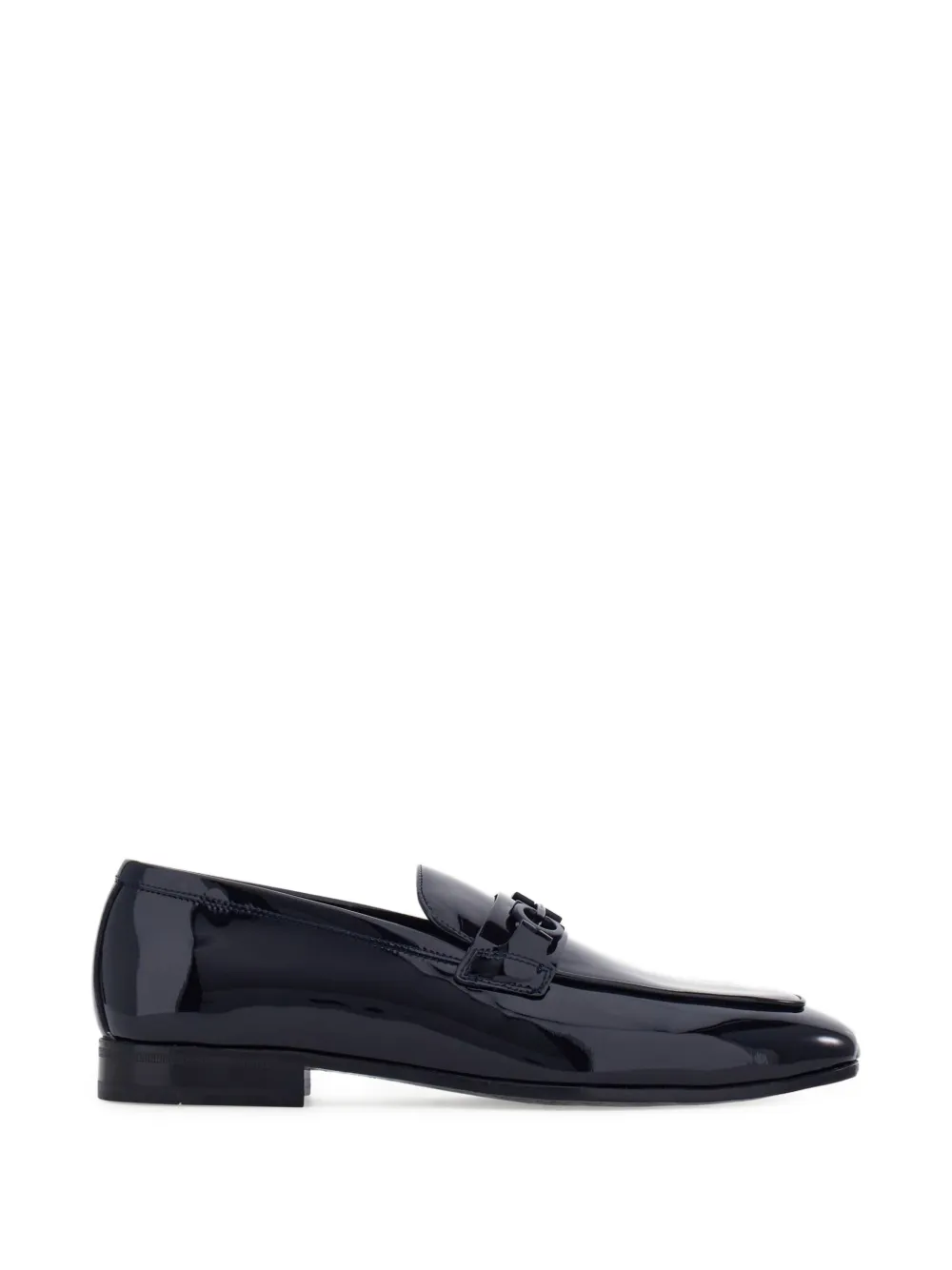 Ferragamo Gancini detail leather loafers - Black