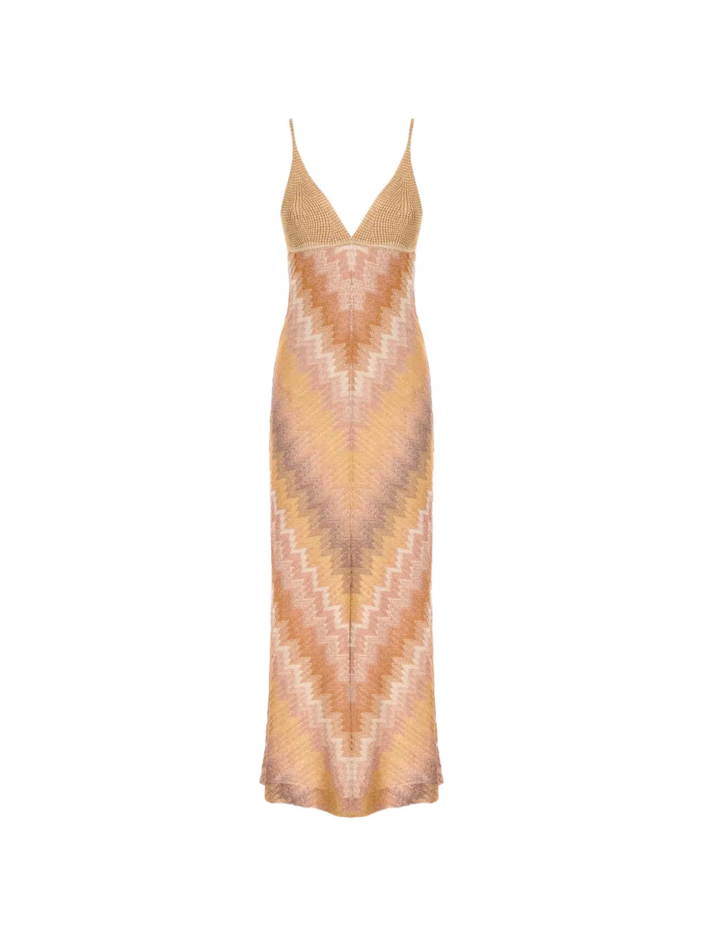 Missoni V-neck chevron dress - Toni neutri
