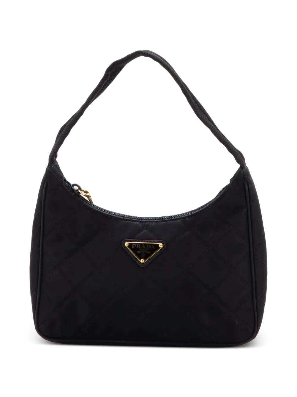 Prada Pre-Owned Quilted Tessuto Small hobo bag - Nero
