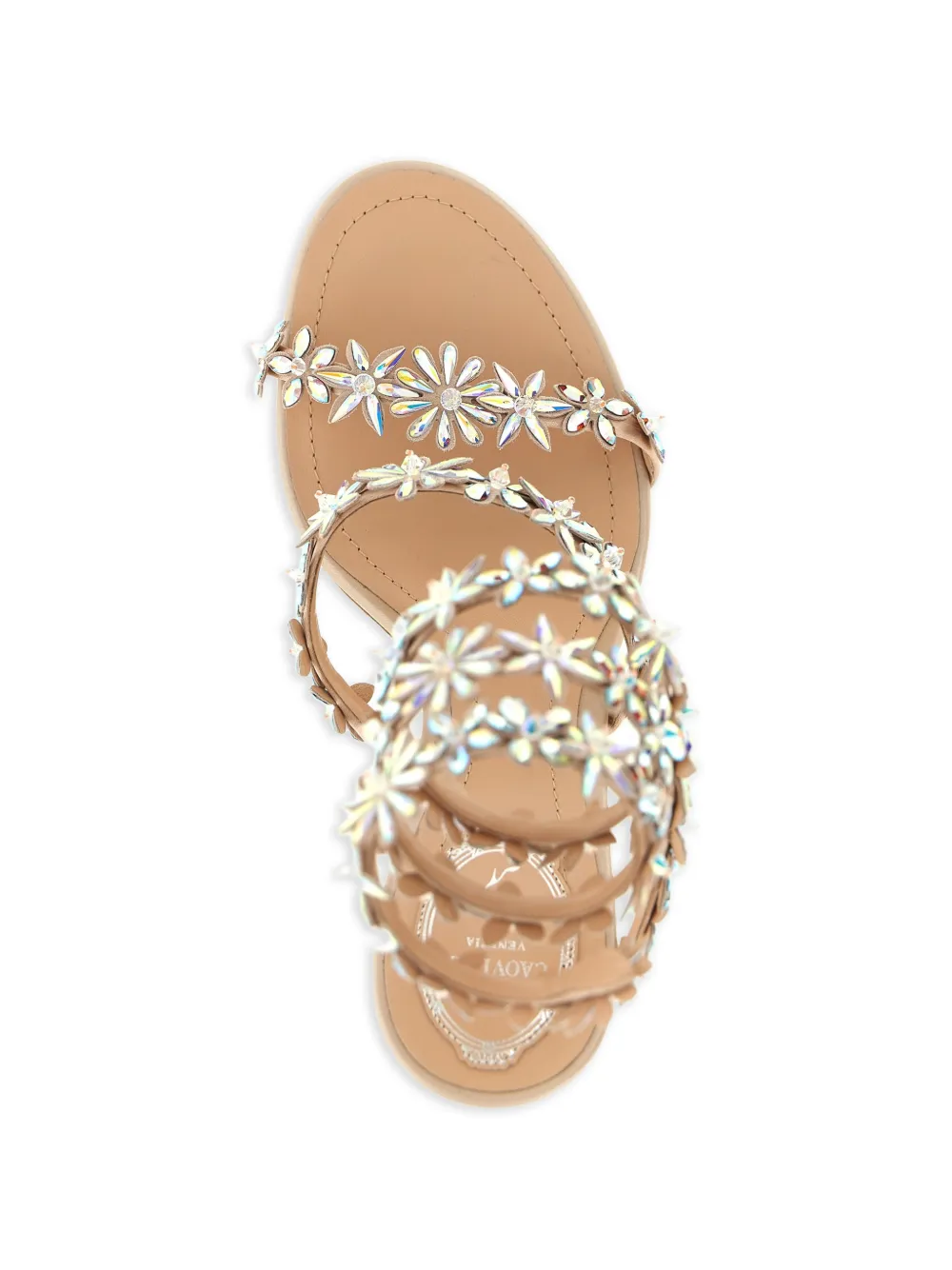 René Caovilla Eva sandalen met kristallen Beige