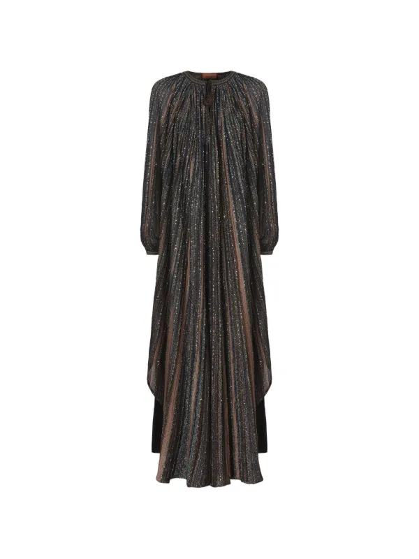 missoni long sleeve maxi dress Missoni long sleeve maxi dress in beige orange with modern stripes