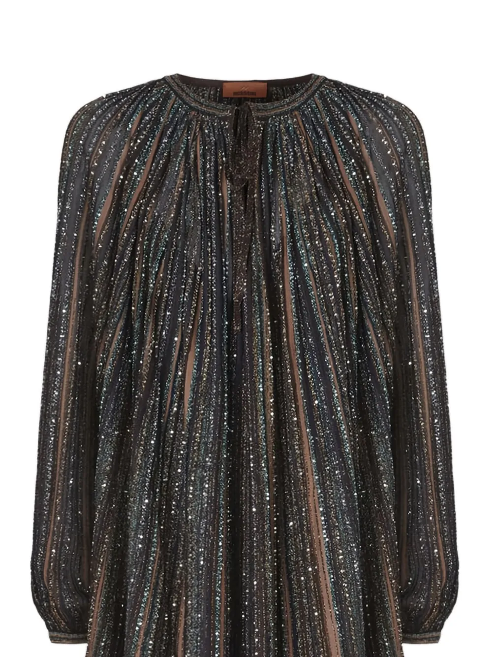 Missoni Lamé maxi-jurk met lange mouwen Bruin
