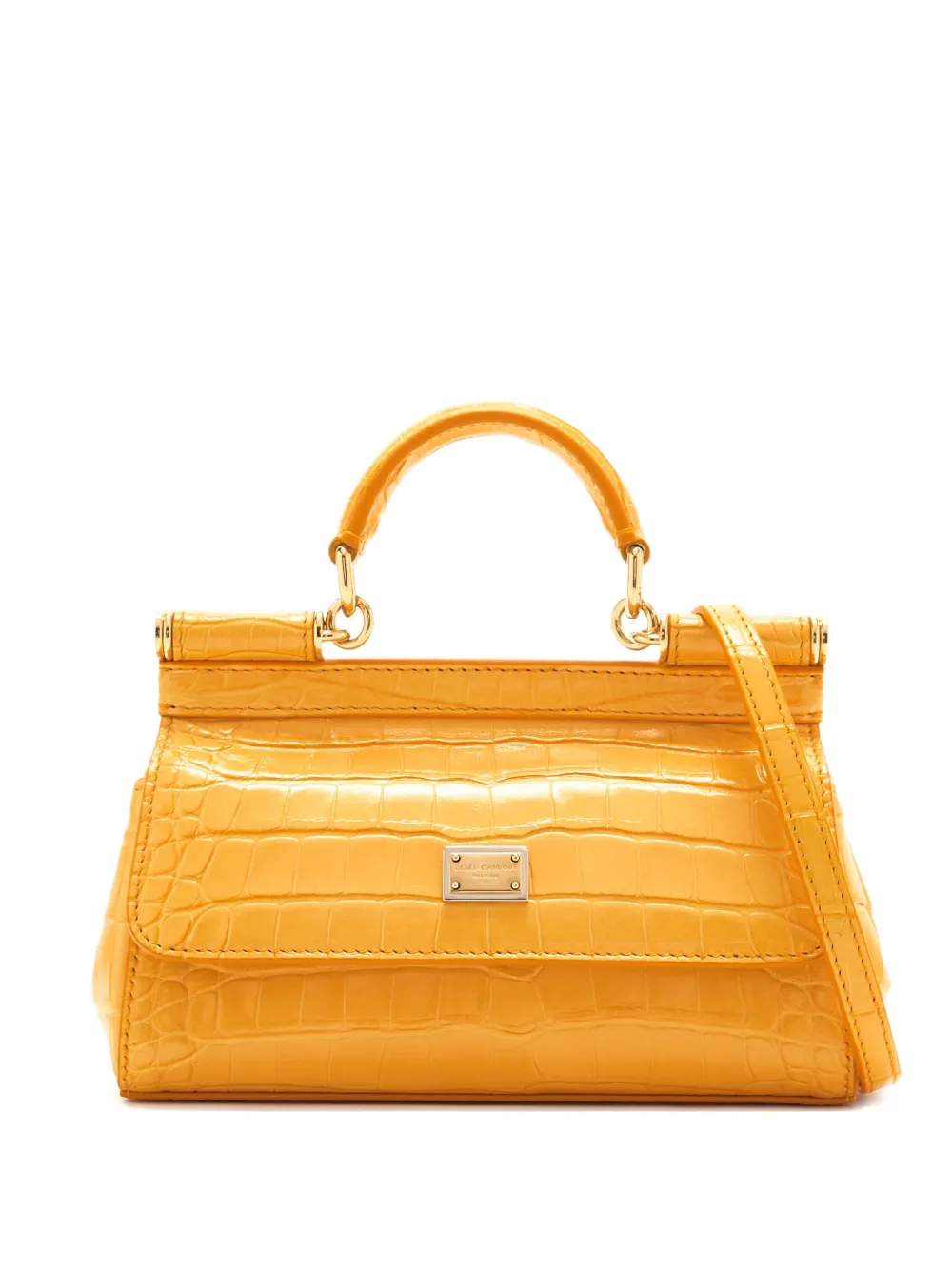 Dolce & Gabbana croc-effect top-handle sicily piccola tote bag