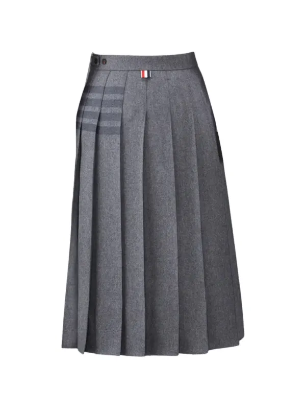 Thom Browne プリーツストライプ スカート | グレー | FARFETCH JP