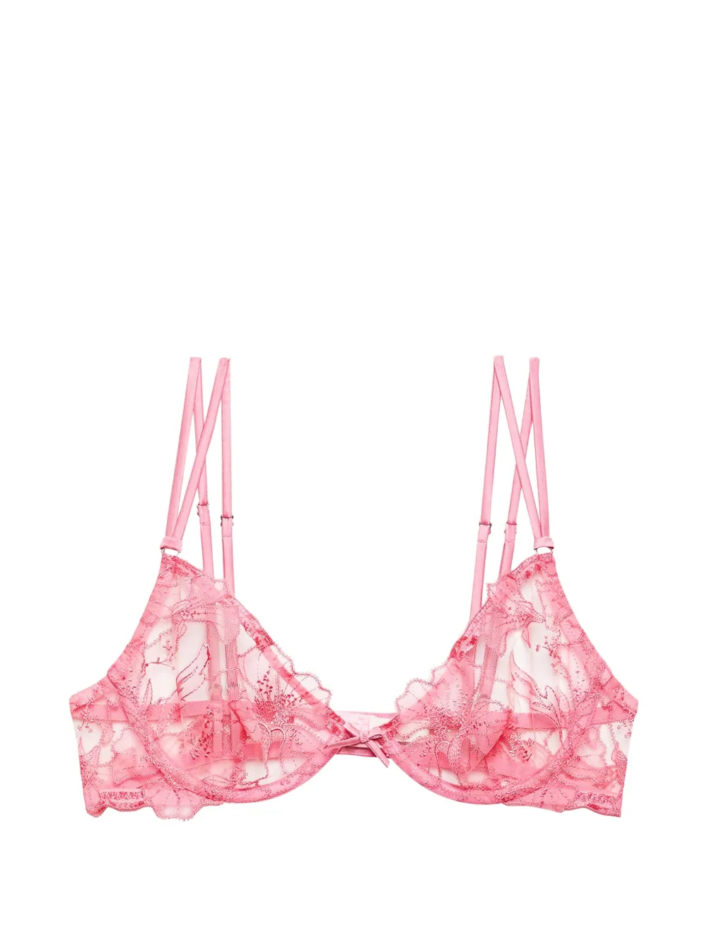 Fleur Du Mal floral embroidered ruffled bra - Rosa