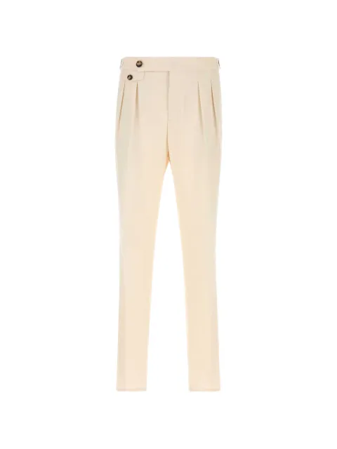 Brunello Cucinelli button pleated cotton trousers