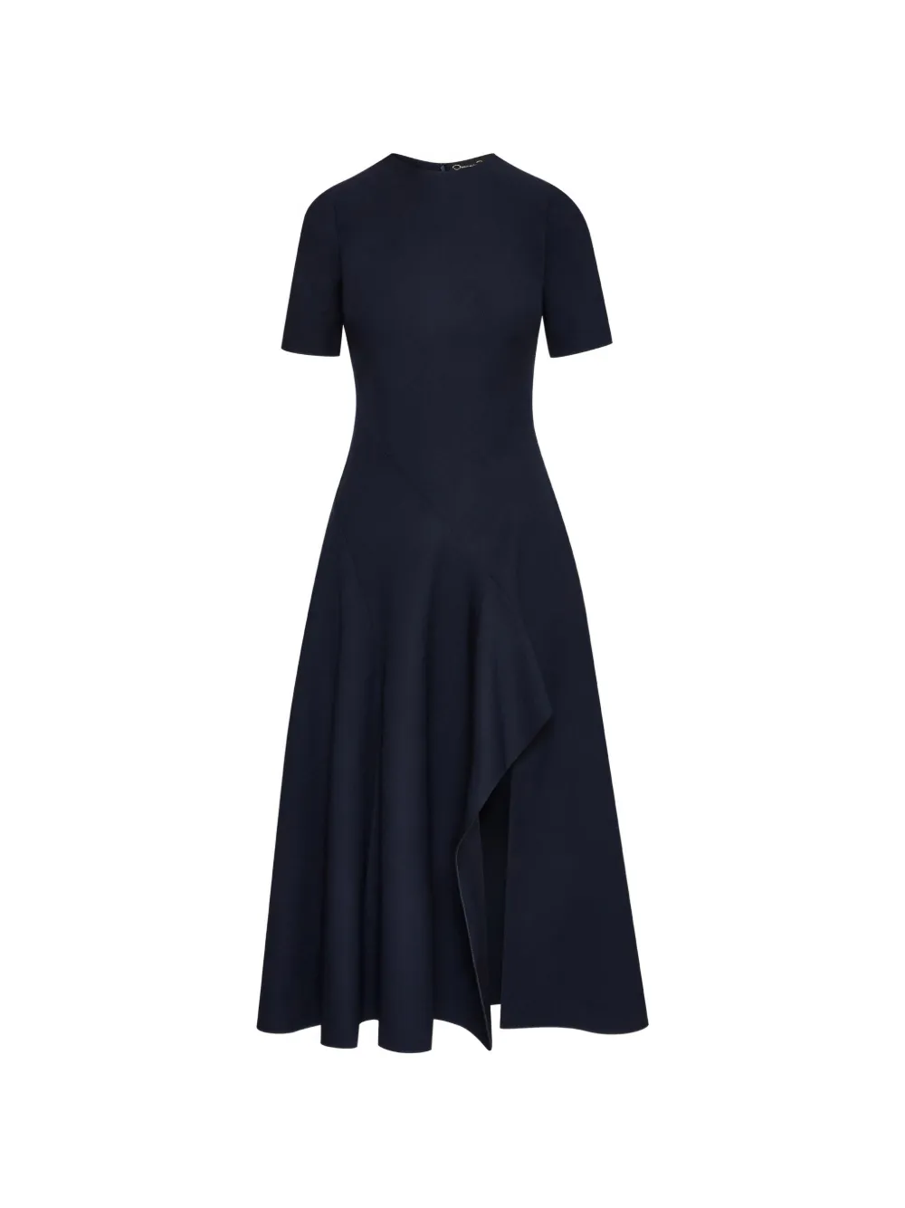 Oscar de la Renta wave-detail midi dress - Blu