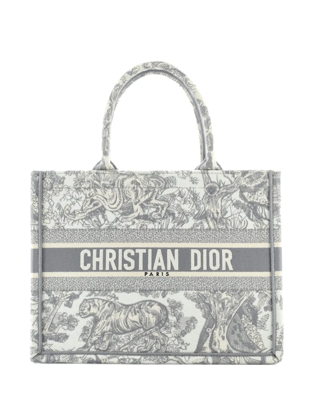 Christian Dior Pre-Owned Book Embroidered Canvas Medium tote bag - Grigio