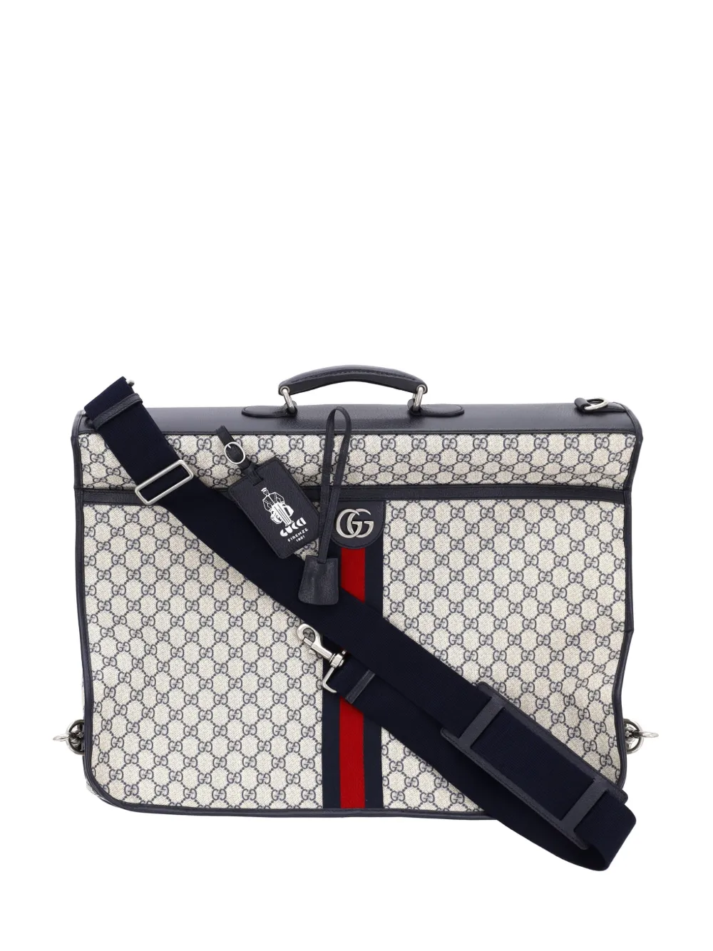 Gucci Pre-Owned Savoy Web Garment Bag GG Coated Canvas satchel - Blu