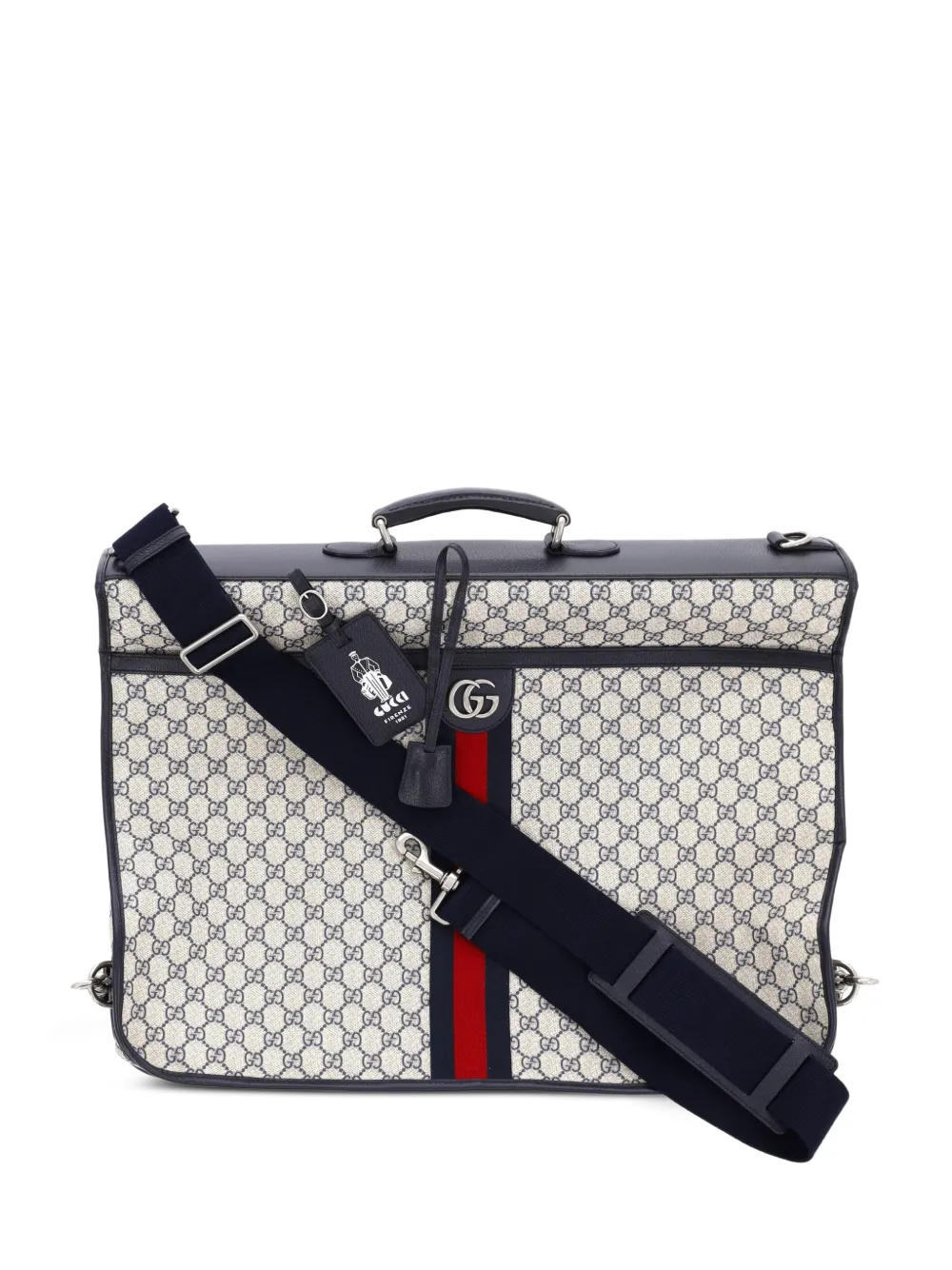 Gucci Pre-Owned Savoy Web Garment Bag GG Coated Canvas satchel - Blu