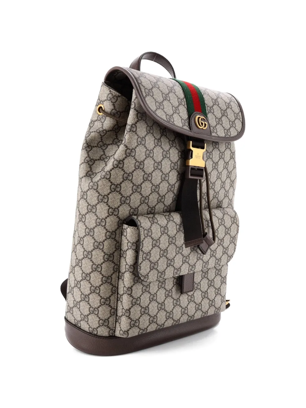  Gucci Pre-owned Petit Sac à Dos Ophidia En Toile Enduite Gg à Boucle - Marron 