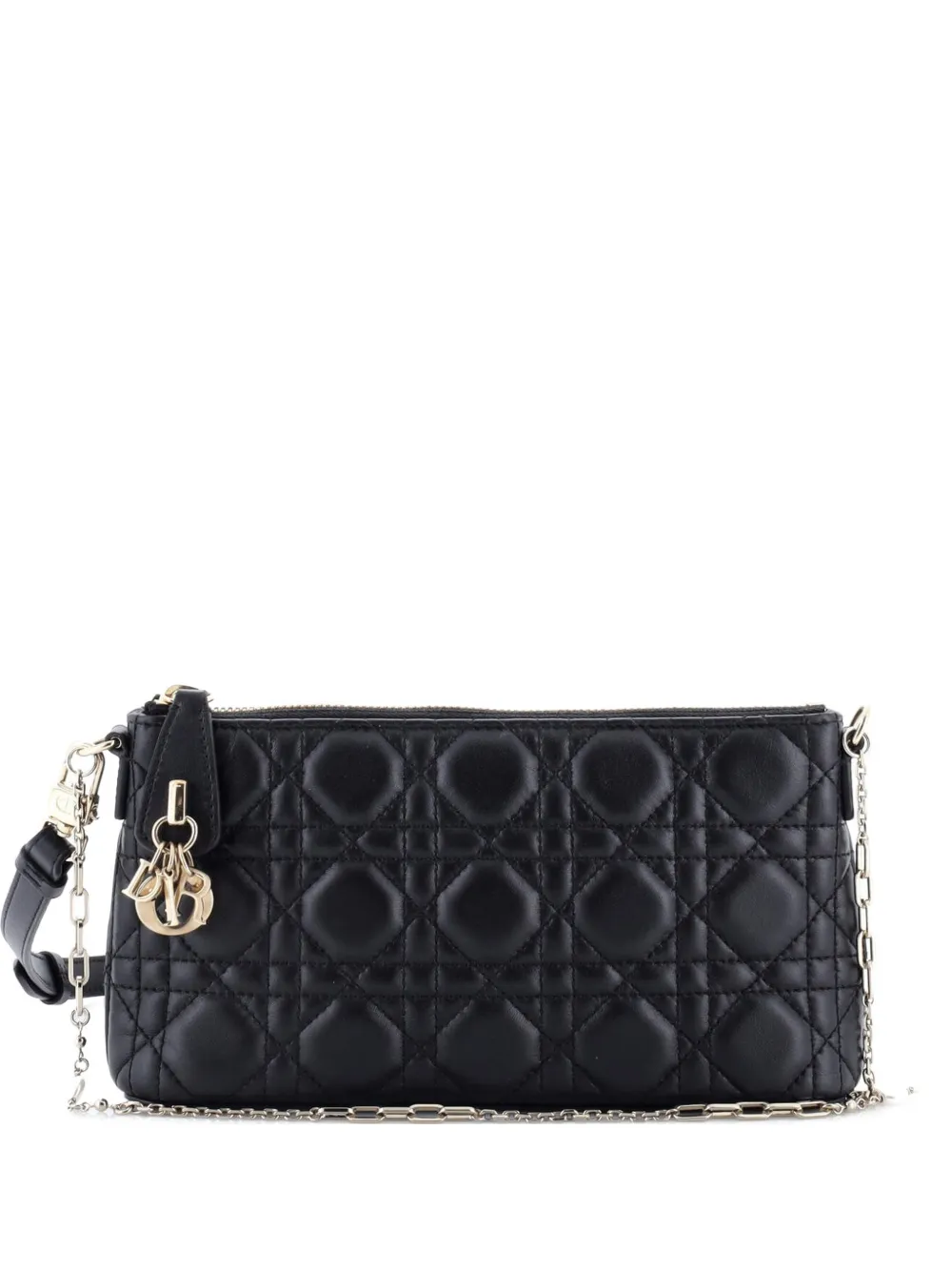 Christian Dior Pre-Owned Miss Dior Midi Cannage Quilt Lambskin Mini shoulder bag - Nero