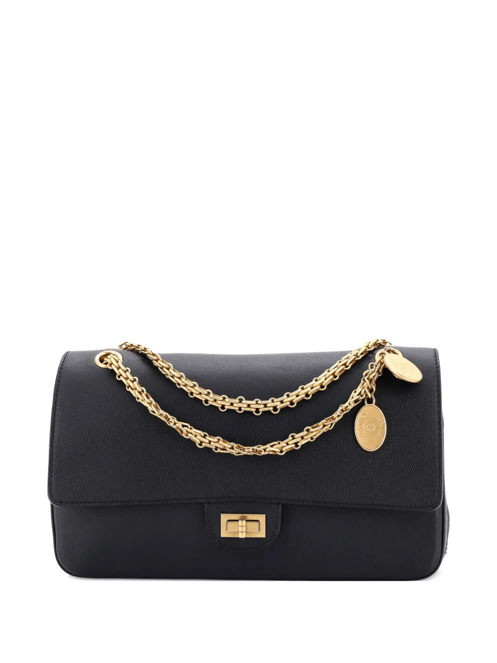 CHANEL Pre-Owned Nude Reissue 2.55 Flap Bag Calfskin 226 shoulder bag - Nero