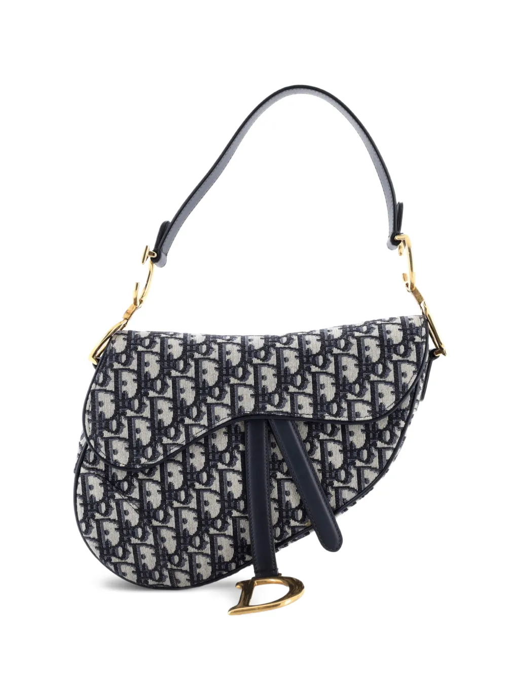 Christian Dior Pre-Owned Saddle Handbag Oblique Canvas Medium shoulder bag - Blau