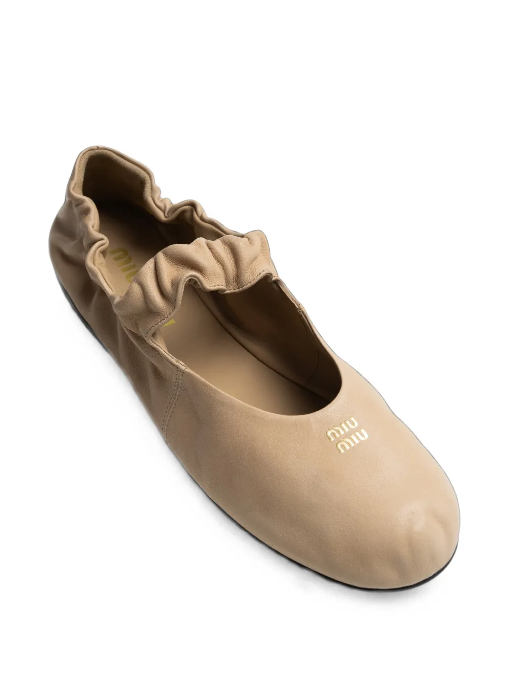 Miu Miu Leather Ballet Flats in Neutrals, view 4