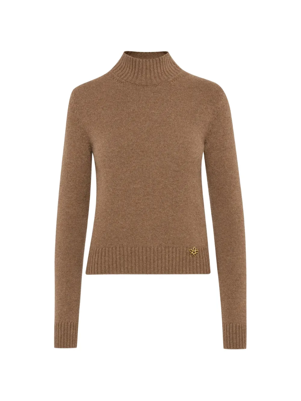 Oscar de la Renta flower mock-neck pullover - Marrone