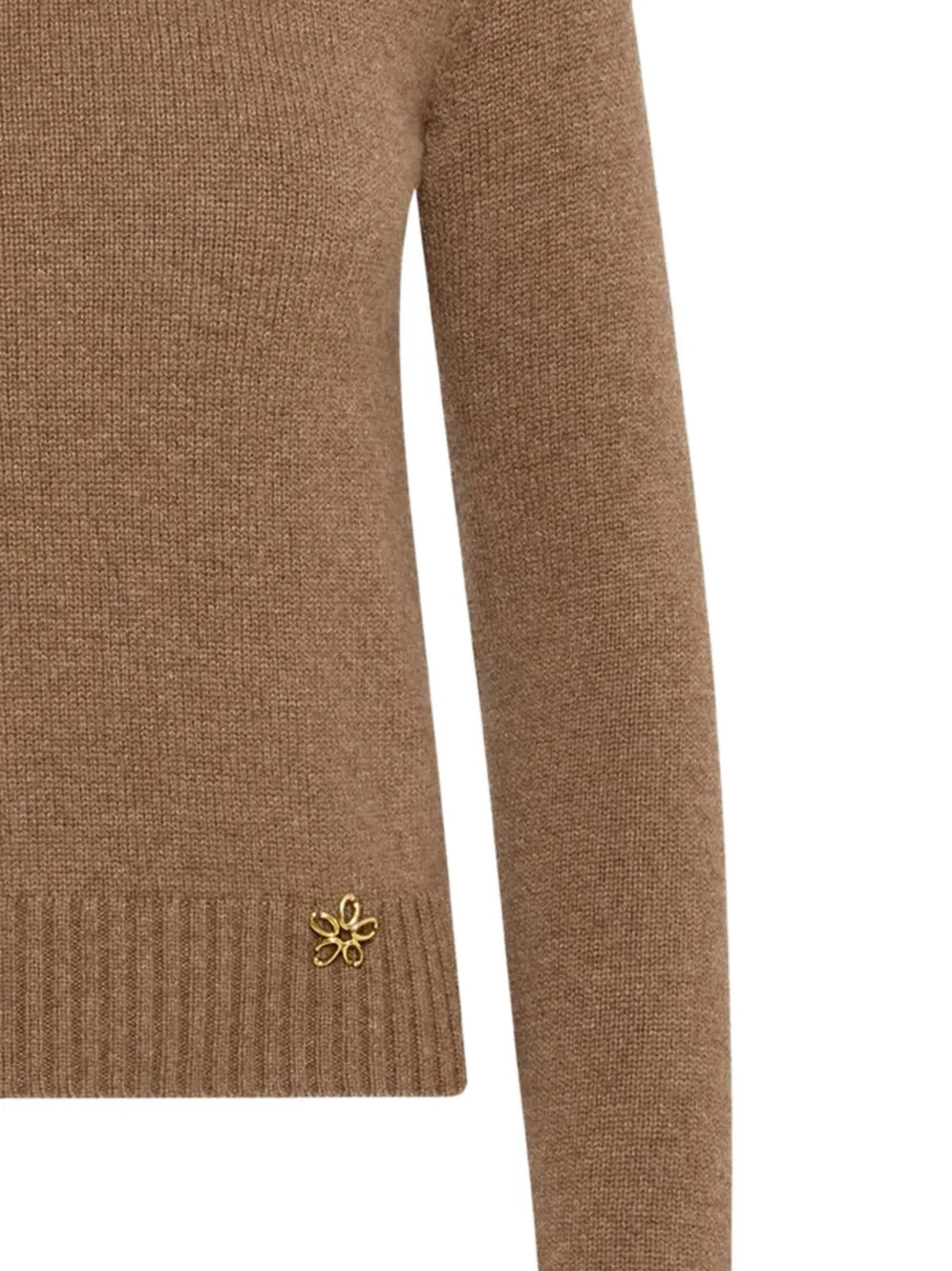  Oscar De La Renta Flower Mock-neck Pullover - Brown 