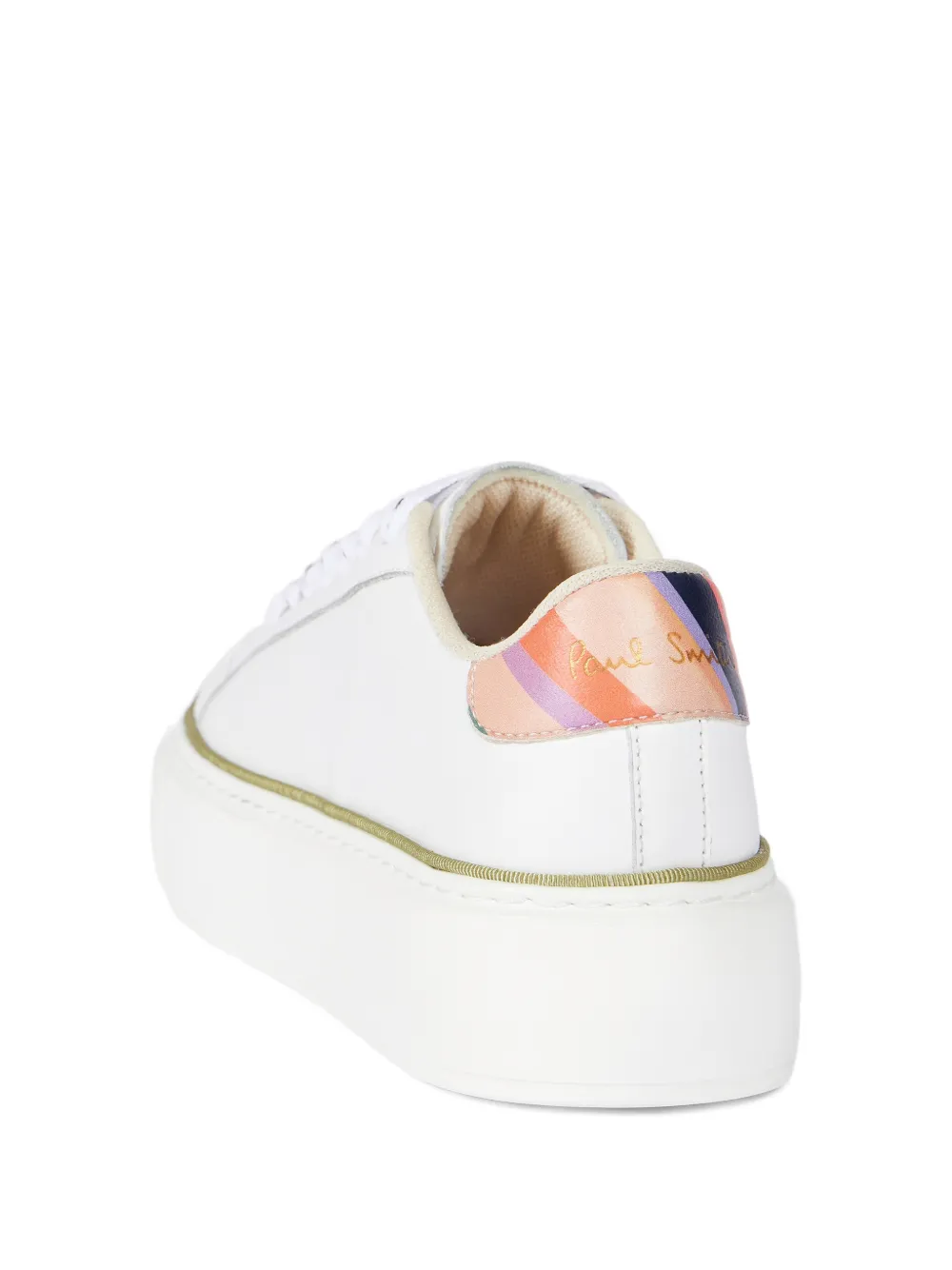 Paul Smith Gestreepte sneakers met plateauzool Wit