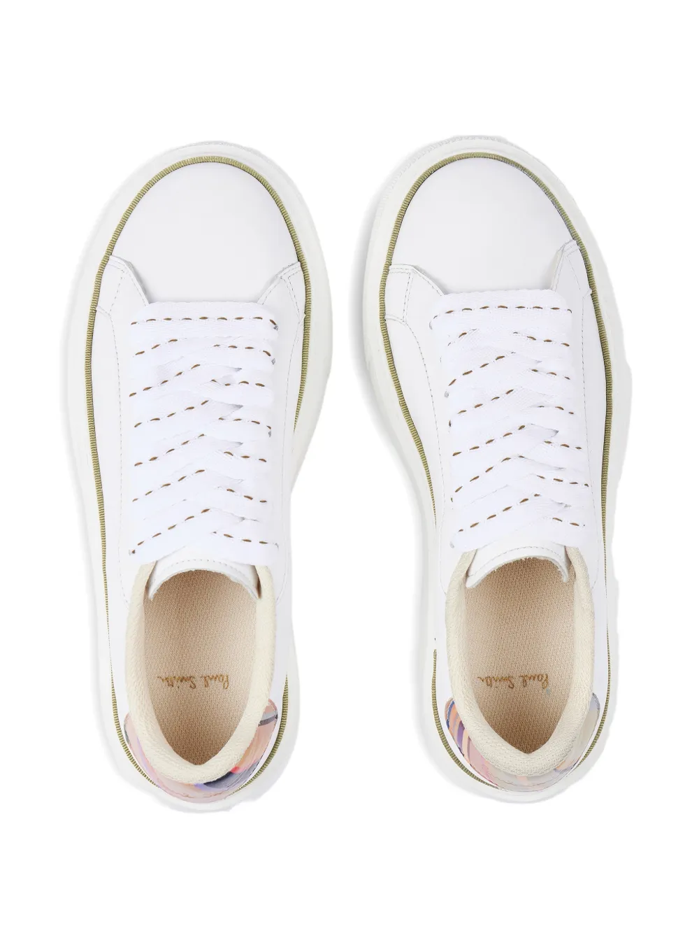 Paul Smith Gestreepte sneakers met plateauzool Wit