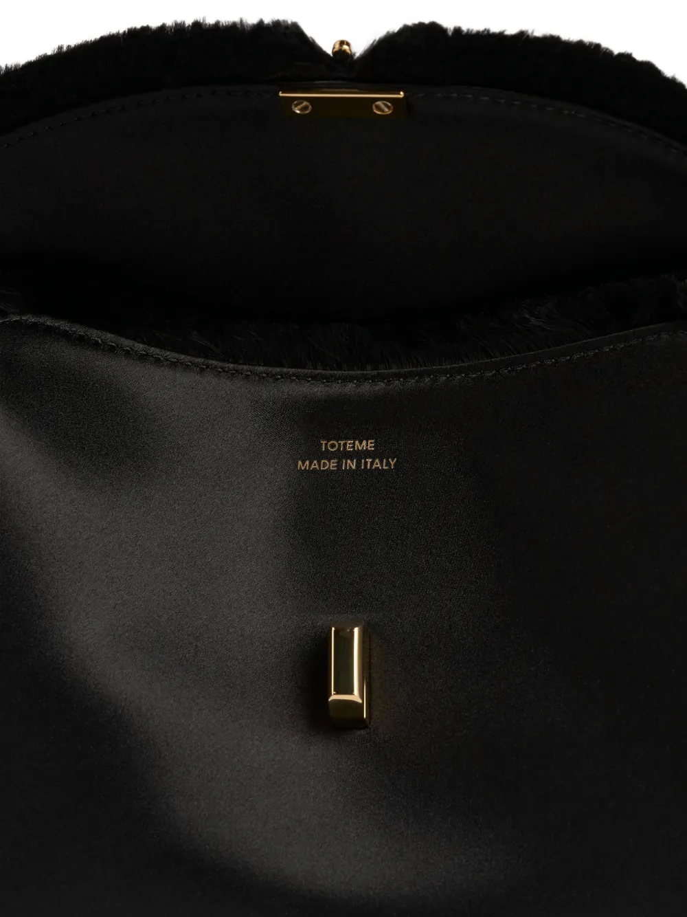 Toteme Mini T-lock Frayed Clutch Bag - Black 