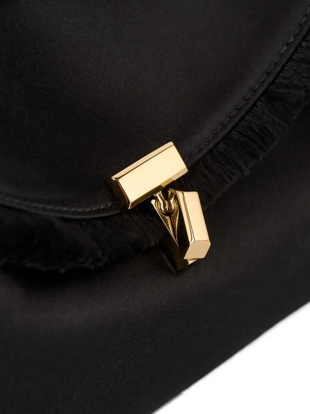 TOTEME Mini-clutch met T-slot en franje Zwart