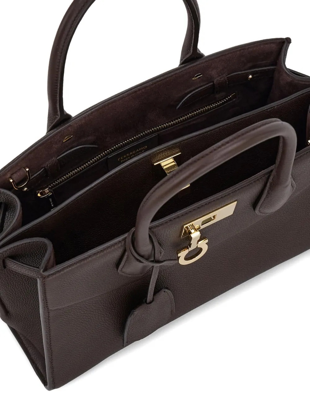 Ferragamo Medium Soft Studio schoudertas Bruin