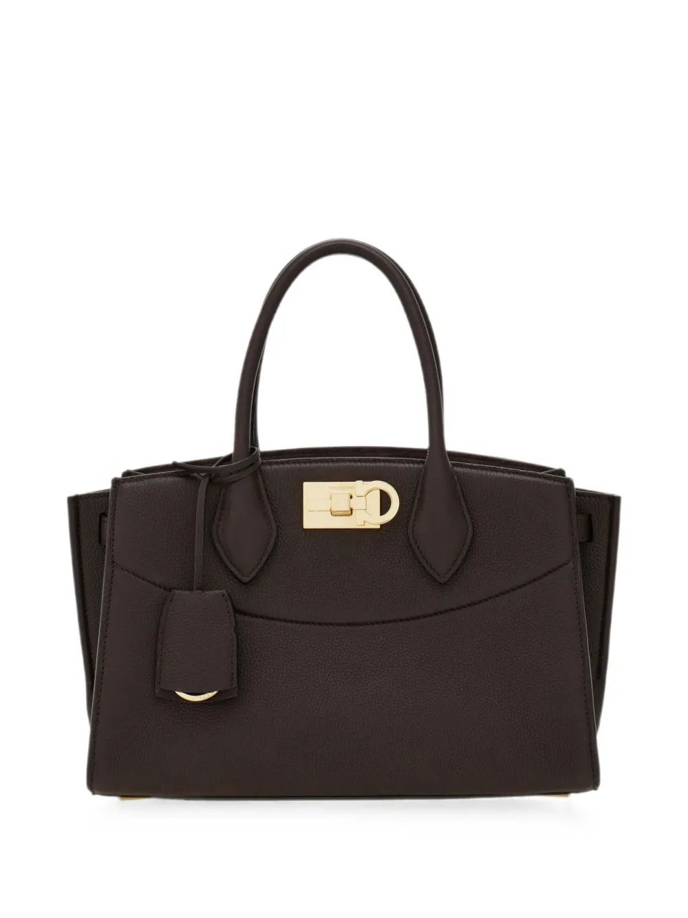 Ferragamo hardware satchel cross body bag - Marrone