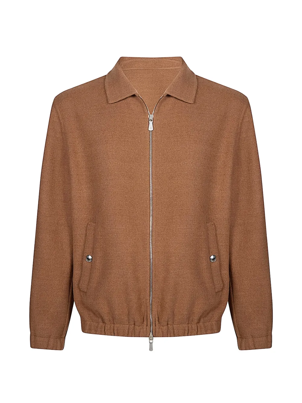 Eleventy Full Zip Bomber Jacket In Brown