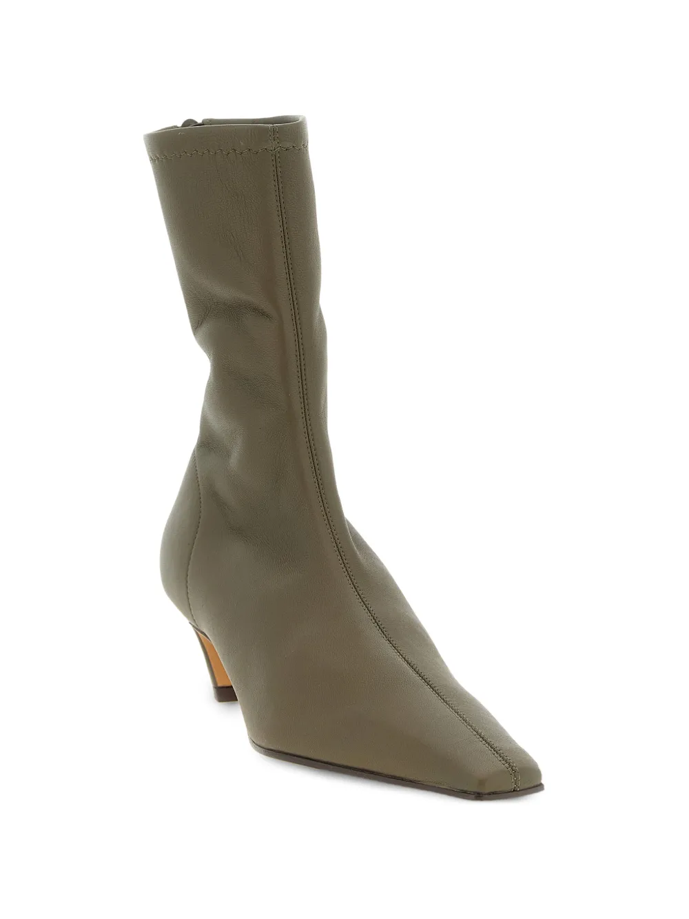 KHAITE square-toe ankle boots Groen