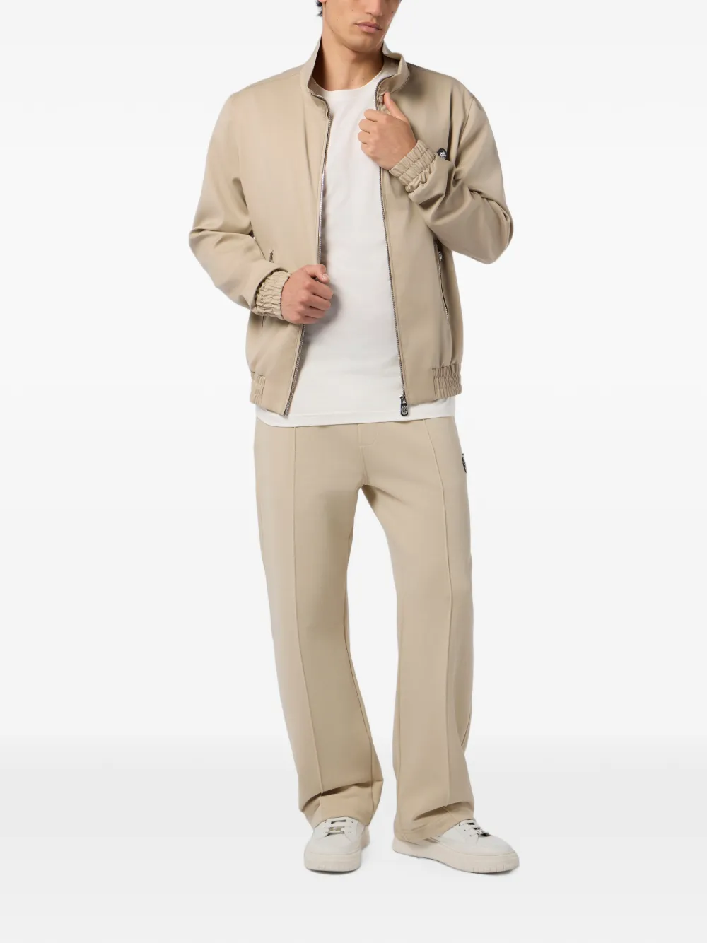 Billionaire Wollen trainingsjack met rits Beige