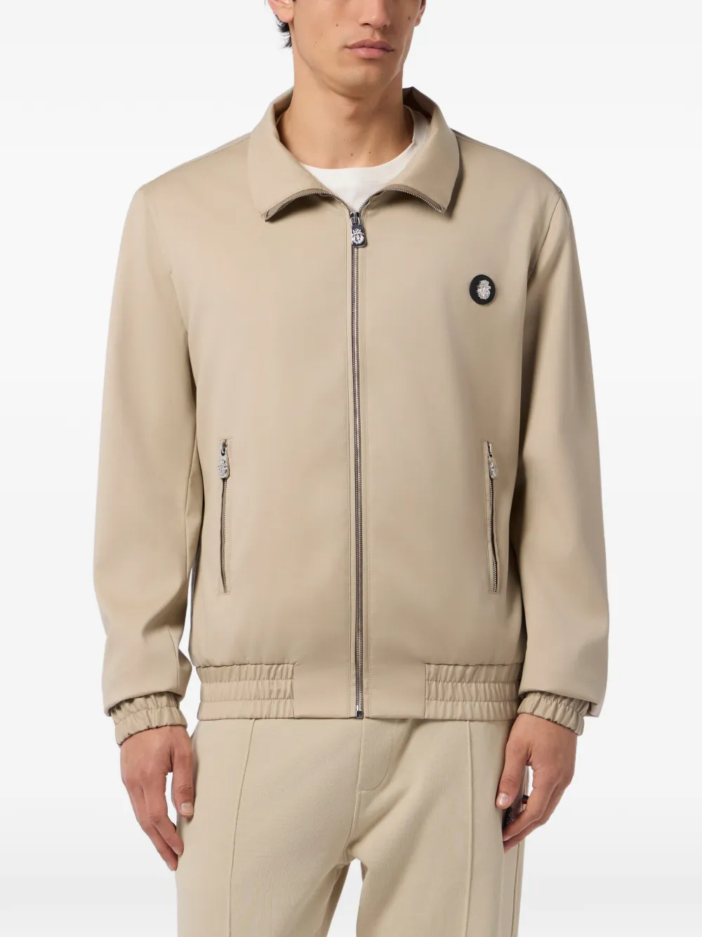 Billionaire Wollen trainingsjack met rits Beige