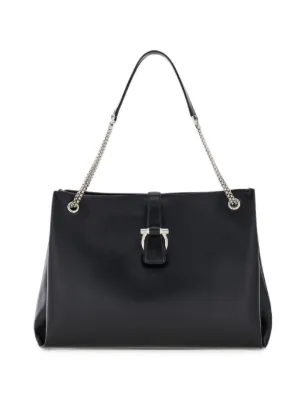 Ferragamo レザー ハンドバッグ | ブラック | FARFETCH JP