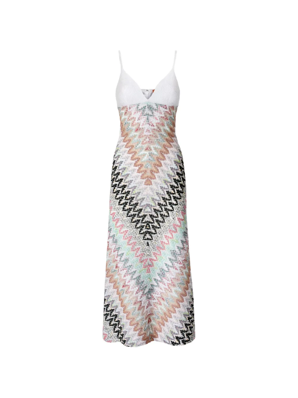 Missoni sleeveless patterned midi dress - Bianco