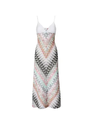 Missoni ジグザグパターン Vネックドレス | ブルー | FARFETCH JP