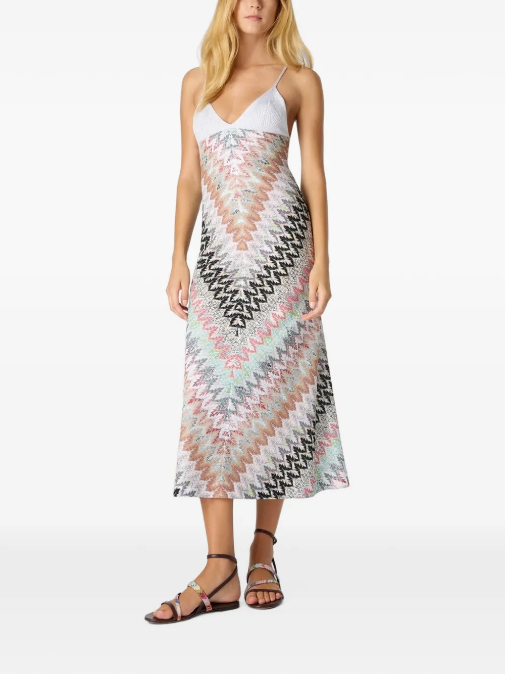 Missoni Mouwloze jurk met patroon Wit